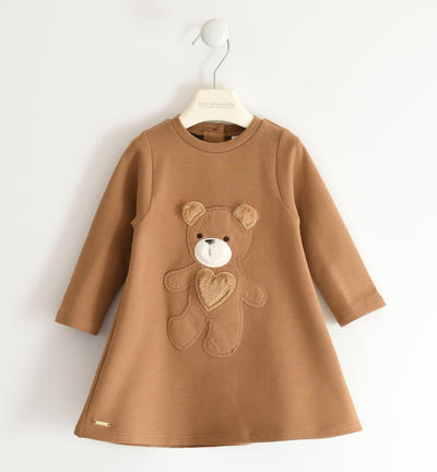 Abito bambina con orsetto BEIGE