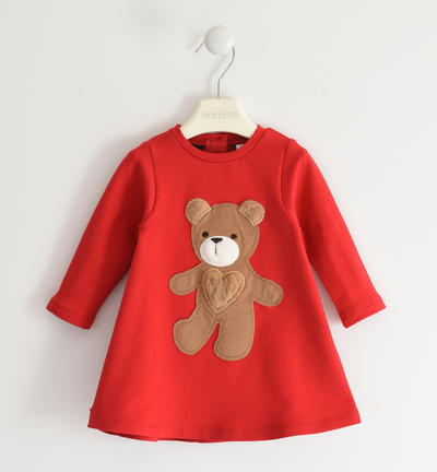 Abito bambina con orsetto ROSSO