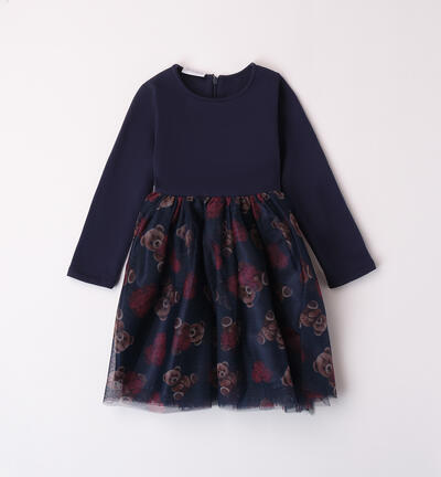 Dress with tulle for girls BLUE