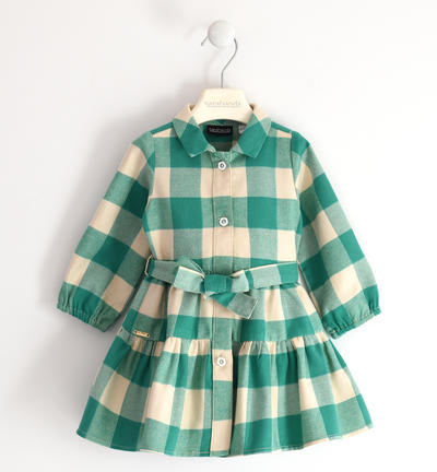 Abito bambina fantasia check VERDE