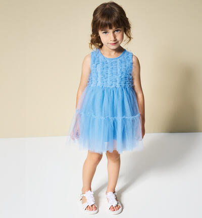 Tulle dress little girl LIGHT BLUE