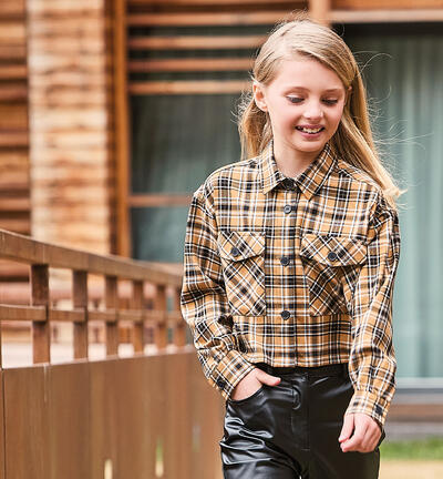 Camicia a quadri ragazza MARRONE