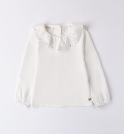 Shirt with collar for girls CREAM