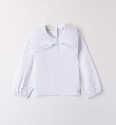 Shirt with bow for girls WHITE