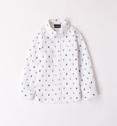 Boys' shirt with all-over pattern WHITE