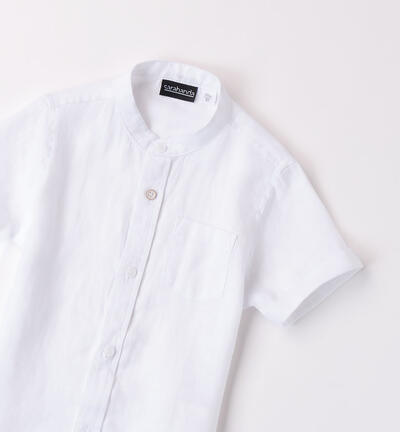 Boys' short-sleeved shirt WHITE