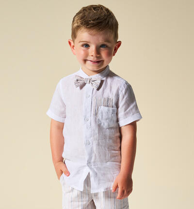 Shirt with baby bow tie WHITE