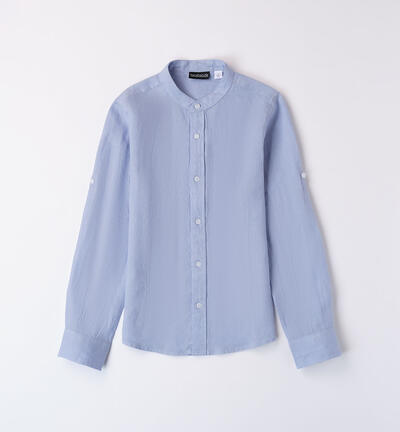 Boys' Mandarin collar shirt LIGHT BLUE