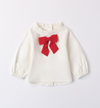 Baby girl shirt with bow RED