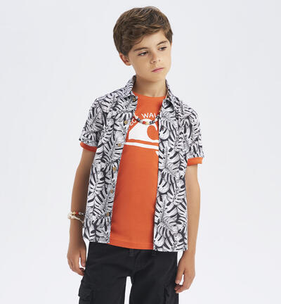 Boys' shirt with necklace BLACK