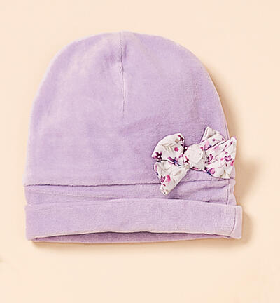 Cappellino ciniglia neonata VIOLA