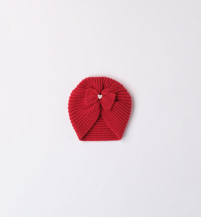 Newborn girl knot hat RED