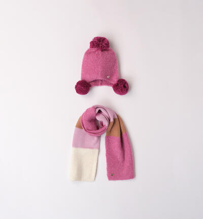 Cappello e sciarpa bambina ROSA