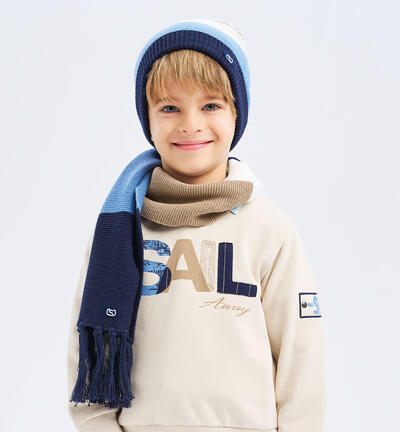 Hat and scarf for boys BLUE