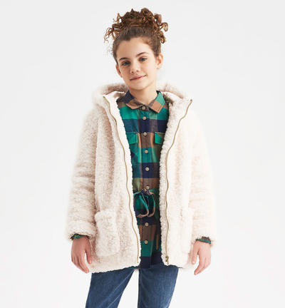 Cappotto con cappuccio ragazza BEIGE