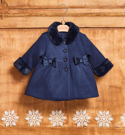 Cappotto neonata battesimo BLU