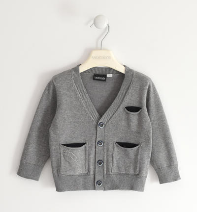 Cardigan bambino in tricot GRIGIO