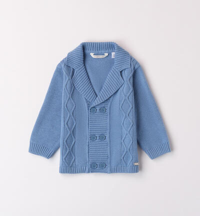 Cardigan cotone neonato AZZURRO