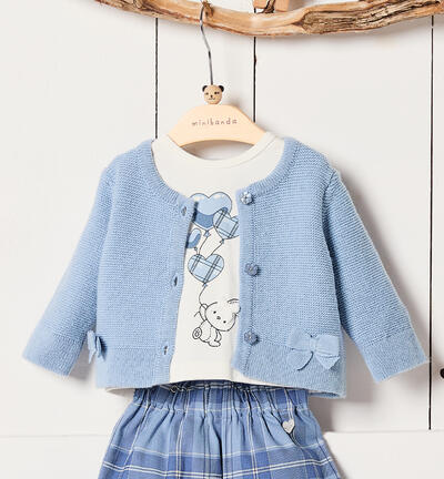 Cardigan per neonata AZZURRO