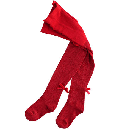 Collant bambina con fiocchi ROSSO