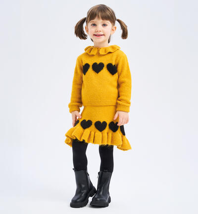 Completo bambina in tricot GIALLO