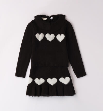 Completo bambina in tricot NERO