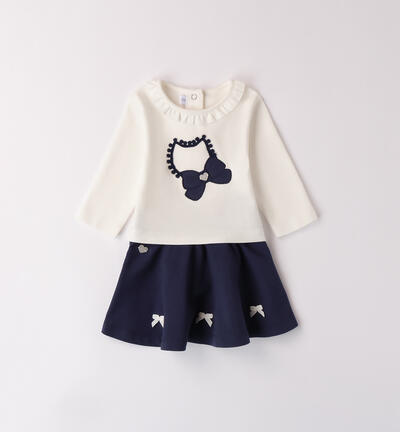 Two-piece outfit for baby girl CREAM