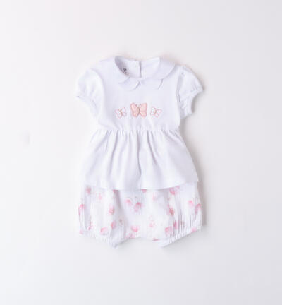 Minibanda baby girl outfit WHITE