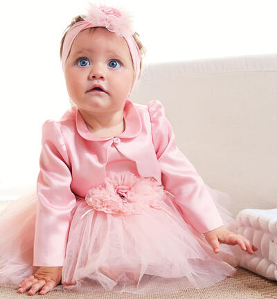 Ceremony shrug for baby girl PINK