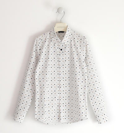 Elegante camicia fantasia ragazzo PANNA