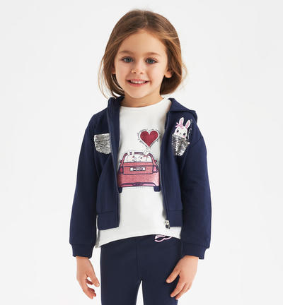 Felpa bambina capsule Fiat Nuova 500 BLU