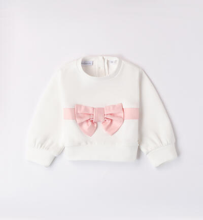 Sweatshirt with bow for girls CREAM