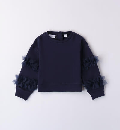 Sweatshirt with tulle for girls BLUE