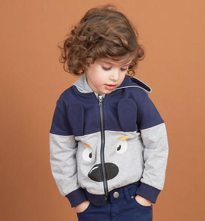 Felpa bambino con cagnolino GRIGIO