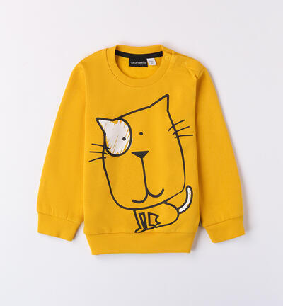 Sweatshirt with cat for boys YELLOW