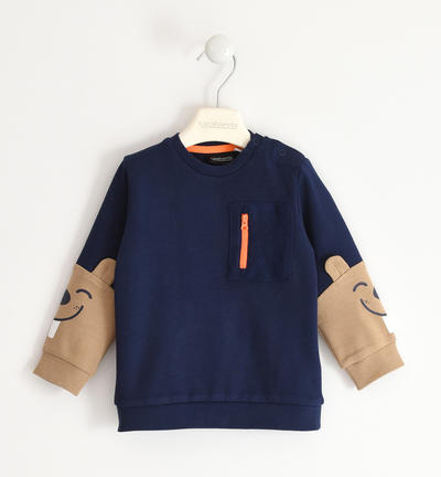 Felpa bambino con stampa castoro BLU