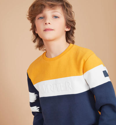 Felpa colorata ragazzo GIALLO