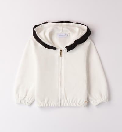 Hooded sweatshirt for girls CREAM