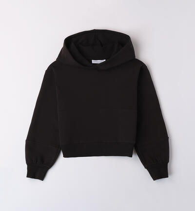 Hooded sweatshirt for girls BLACK