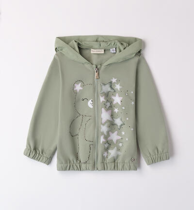 Zip-up sweatshirt for girls GREEN