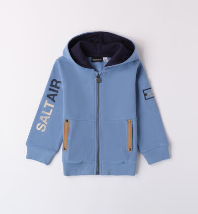 Felpa con zip bambino AZZURRO