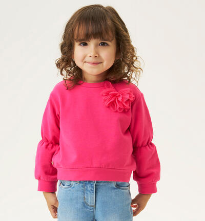 Fuchsia sweatshirt for girls FUCHSIA