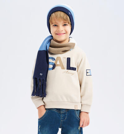 Crew neck sweatshirt for boys BEIGE