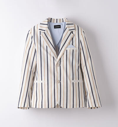 Boys' striped jacket BEIGE
