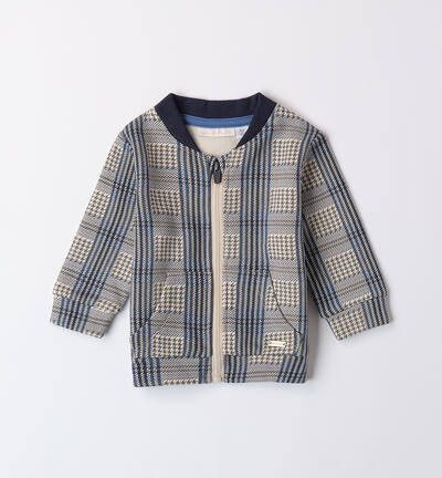 Checkered pattern jacket for baby boy BEIGE