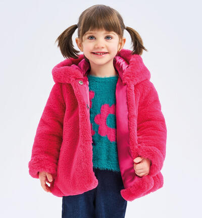 Jacket with bag for girls FUCHSIA