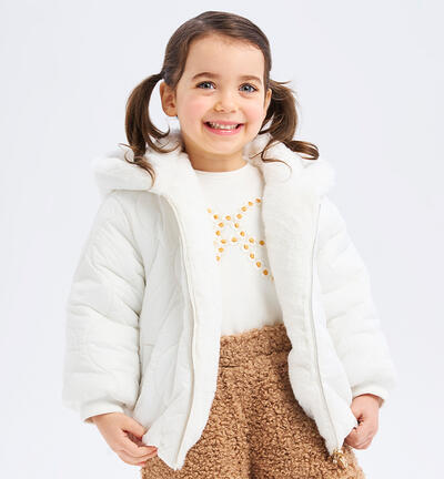 Reversible jacket for girls CREAM