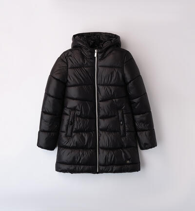 Long jacket for girls BLACK