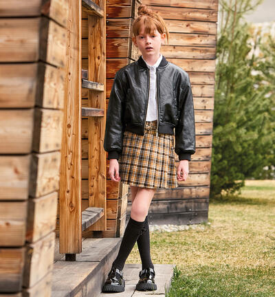 Plaid skirt for girls BROWN