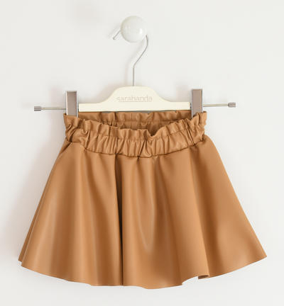 Gonna bambina tessuto lucido BEIGE